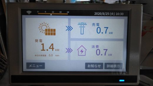 太陽光　発電　モニター　消費電力　売電電力